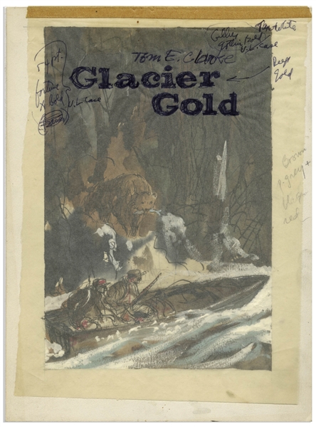 Bernard Krigstein Watercolor Illustration for the Cover of ''Glacier Gold'', Circa 1959